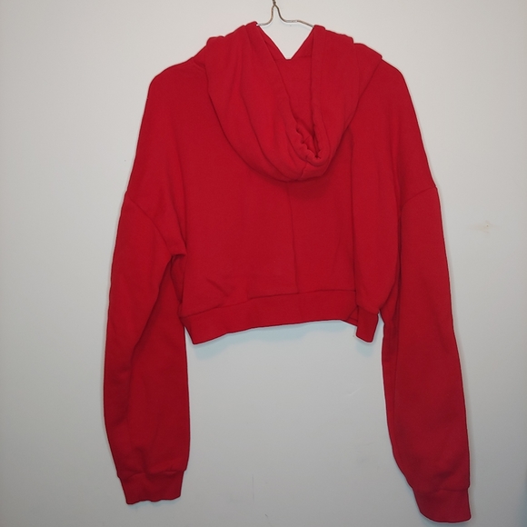 Red Long Sleeve Crop Top - Picture 2 of 2